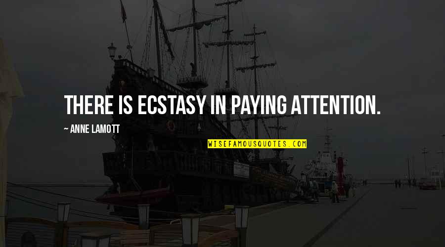 Deyanet Quotes By Anne Lamott: There is ecstasy in paying attention. Deyanet Quotes By Anne Lamott: There is ecstasy in paying attention.