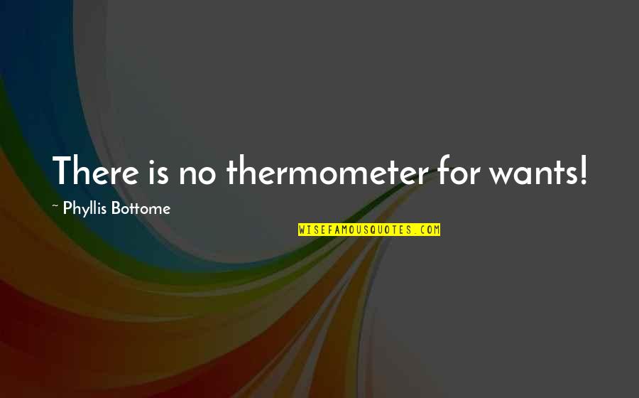 Deym 90s Quotes By Phyllis Bottome: There is no thermometer for wants!