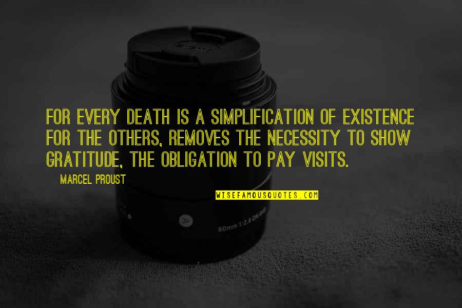 Deze Quotes By Marcel Proust: For every death is a simplification of existence