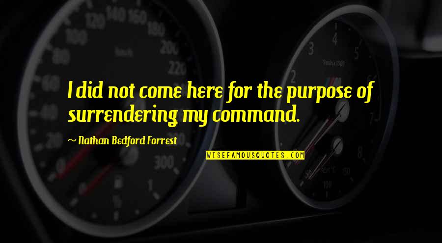 Dhaba Chicken Quotes By Nathan Bedford Forrest: I did not come here for the purpose Dhaba Chicken Quotes By Nathan Bedford Forrest: I did not come here for the purpose