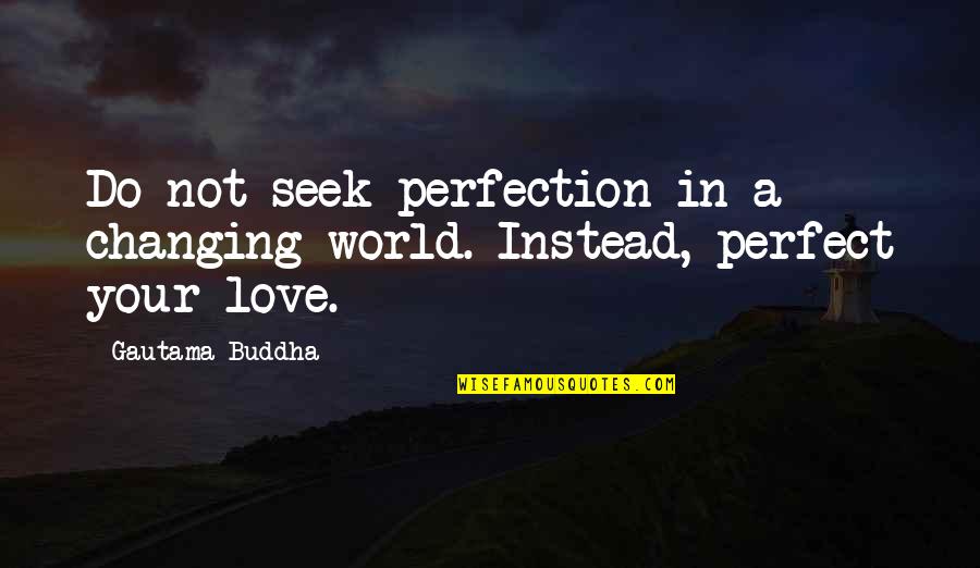 Dhamki Quotes By Gautama Buddha: Do not seek perfection in a changing world.