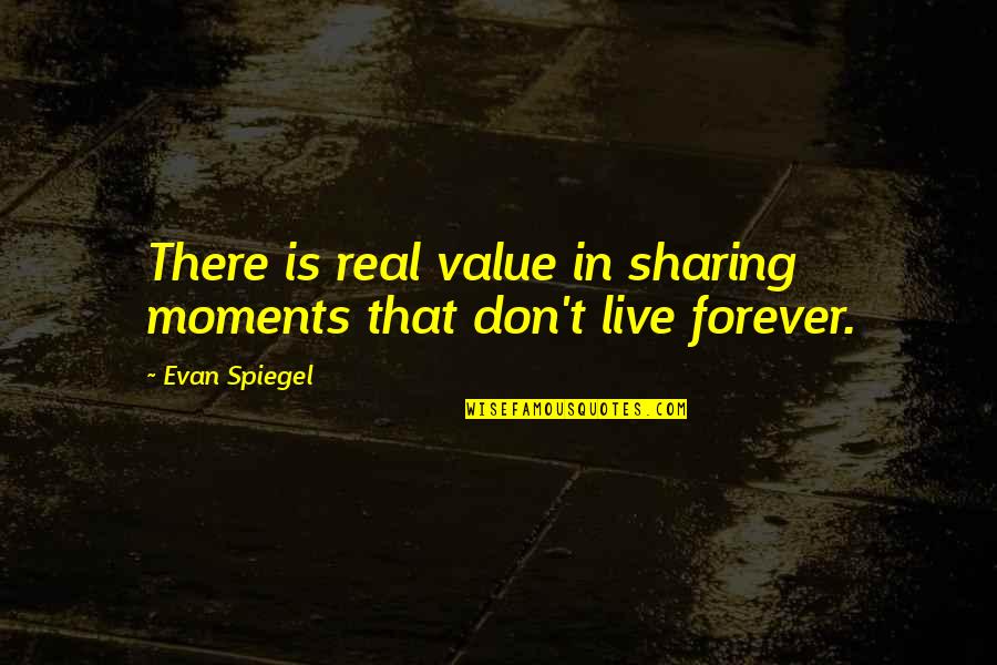 Dhampir Rogue Quotes By Evan Spiegel: There is real value in sharing moments that