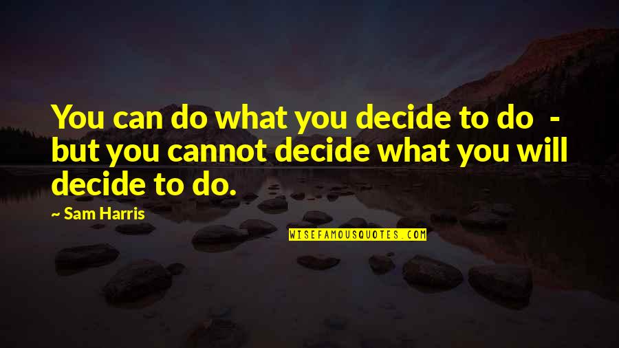 Dharmajan Son Quotes By Sam Harris: You can do what you decide to do