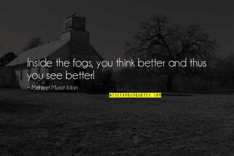 Dhe Quotes By Mehmet Murat Ildan: Inside the fogs, you think better and thus