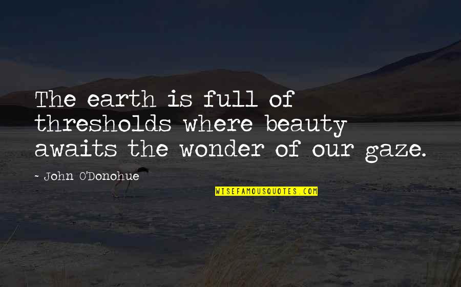 Dhia Testing Quotes By John O'Donohue: The earth is full of thresholds where beauty