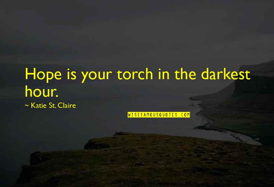 Dhoni Dp With Quotes By Katie St. Claire: Hope is your torch in the darkest hour.