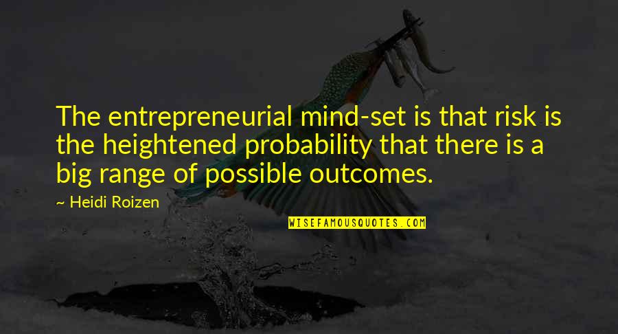 Dhoom Machale Quotes By Heidi Roizen: The entrepreneurial mind-set is that risk is the