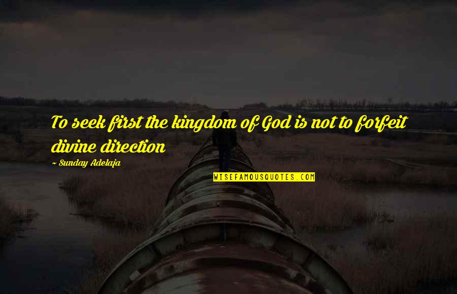 Dhul Nun Quotes By Sunday Adelaja: To seek first the kingdom of God is