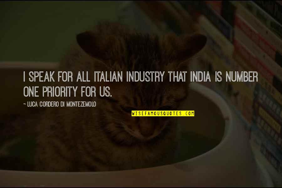 Di Montezemolo Quotes By Luca Cordero Di Montezemolo: I speak for all Italian industry that India