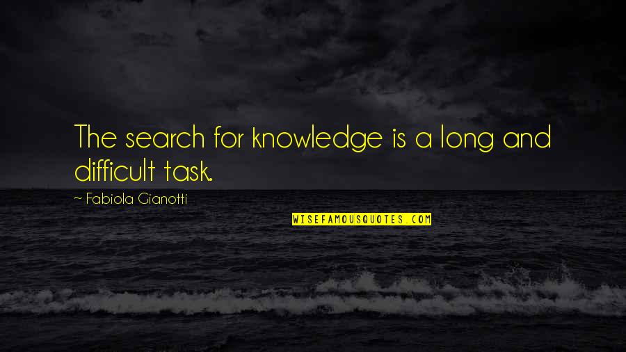 Di Natale Car Quotes By Fabiola Gianotti: The search for knowledge is a long and