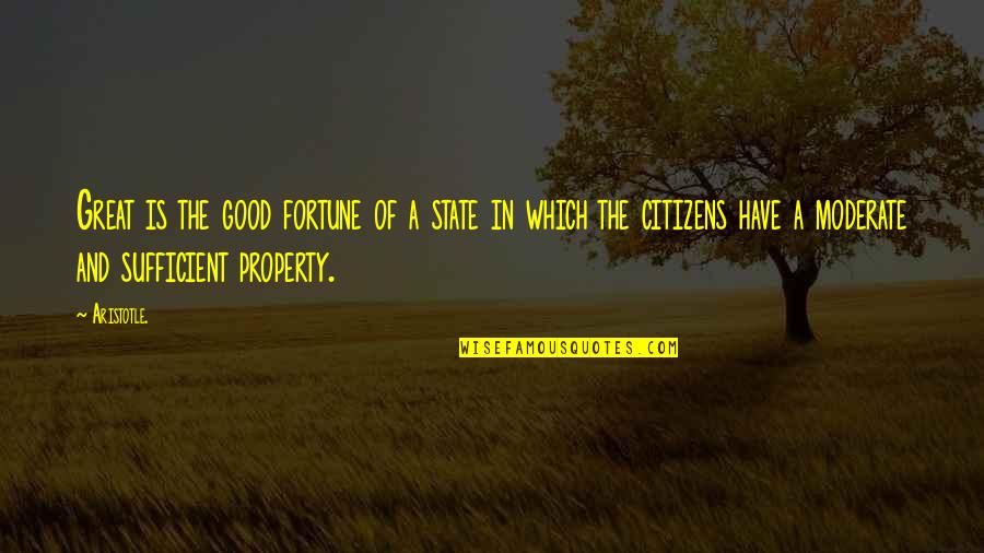 Di Paolo Little Italy Quotes By Aristotle.: Great is the good fortune of a state
