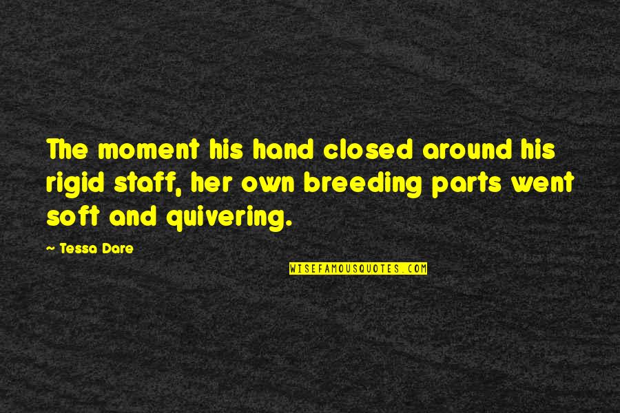 Diack Industries Quotes By Tessa Dare: The moment his hand closed around his rigid Diack Industries Quotes By Tessa Dare: The moment his hand closed around his rigid