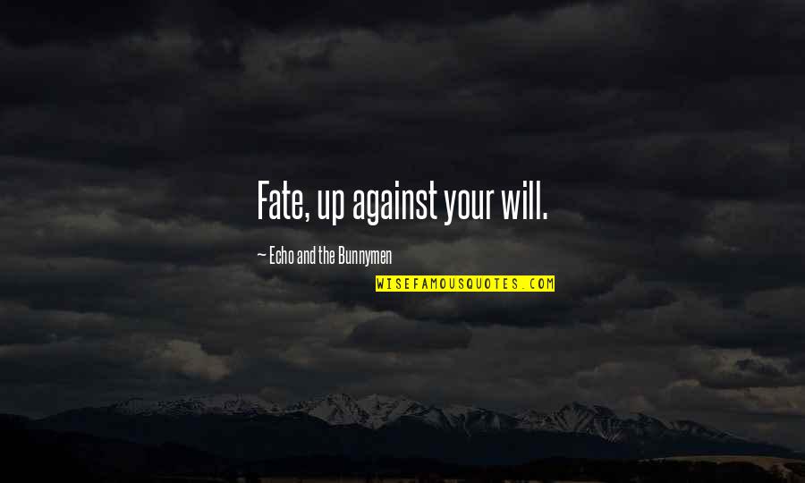 Diaconis Riffle Quotes By Echo And The Bunnymen: Fate, up against your will. Diaconis Riffle Quotes By Echo And The Bunnymen: Fate, up against your will.