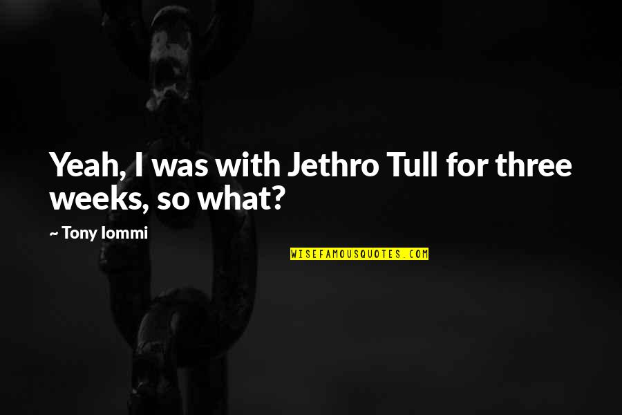 Diafenthiuron Quotes By Tony Iommi: Yeah, I was with Jethro Tull for three