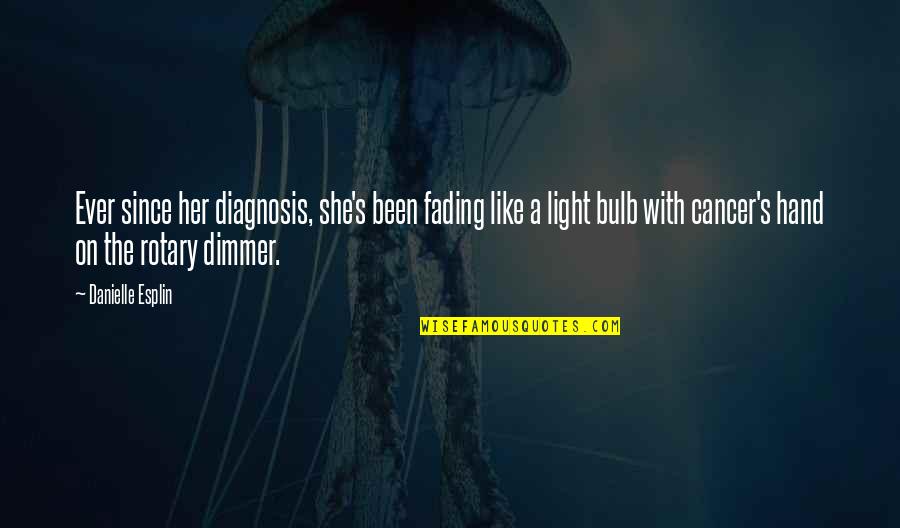 Diagnosis Quotes By Danielle Esplin: Ever since her diagnosis, she's been fading like