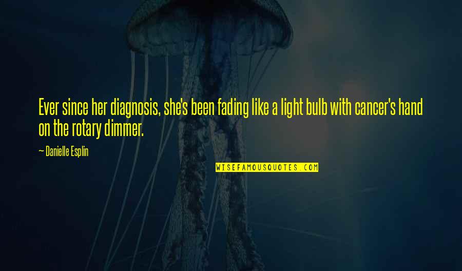 Diagnosis's Quotes By Danielle Esplin: Ever since her diagnosis, she's been fading like