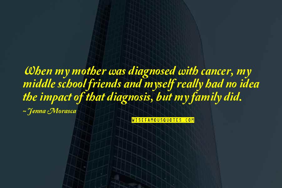 Diagnosis's Quotes By Jenna Morasca: When my mother was diagnosed with cancer, my