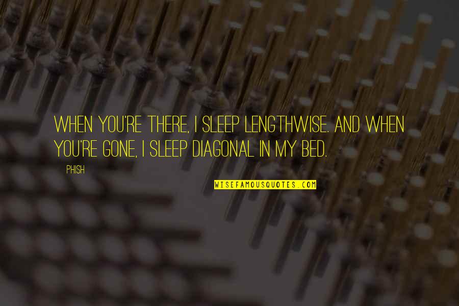 Diagonal Quotes By Phish: When you're there, I sleep lengthwise. And when