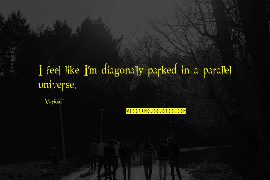 Diagonally Quotes By Various: I feel like I'm diagonally parked in a