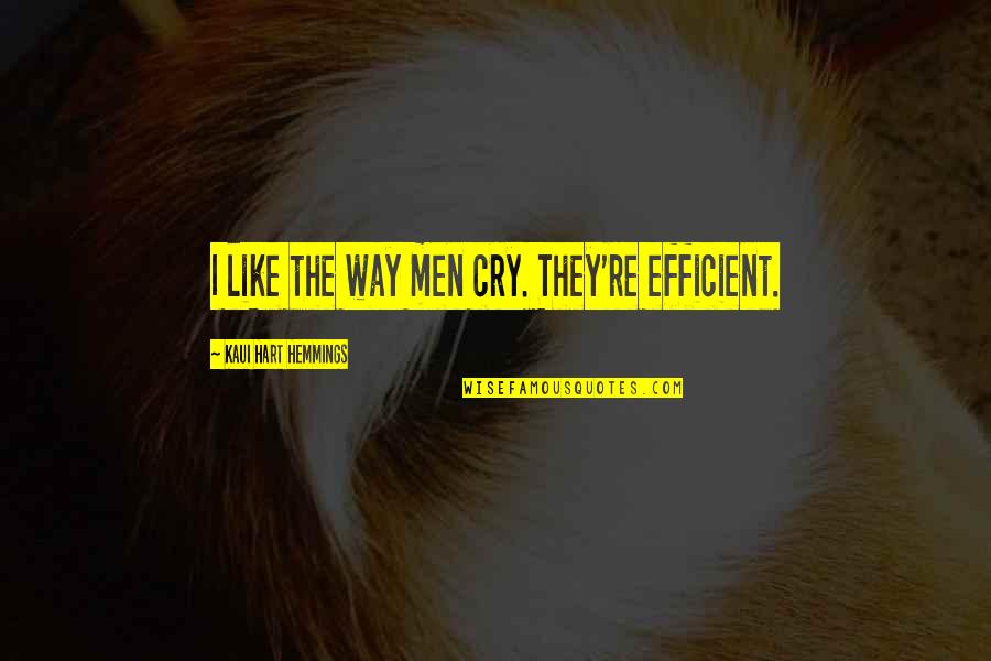 Diagramma Cartesiano Quotes By Kaui Hart Hemmings: I like the way men cry. They're efficient. Diagramma Cartesiano Quotes By Kaui Hart Hemmings: I like the way men cry. They're efficient.