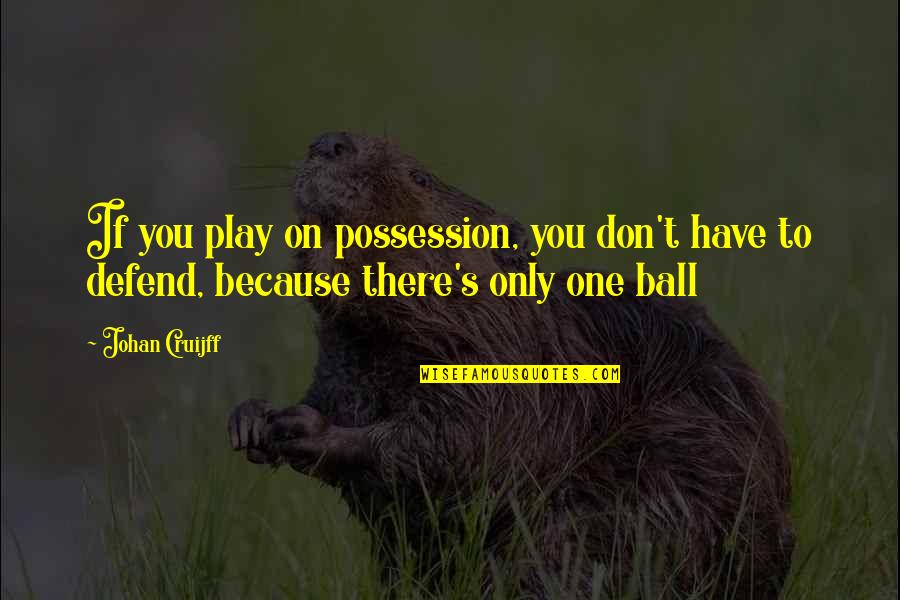 Diagramming Gerunds Quotes By Johan Cruijff: If you play on possession, you don't have