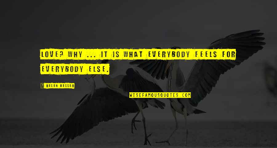 Dialed Quotes By Helen Keller: Love? Why ... it is what everybody feels