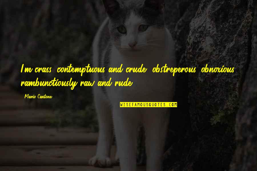 Dialetti Arabi Quotes By Mario Cantone: I'm crass, contemptuous and crude, obstreperous, obnoxious, rambunctiously Dialetti Arabi Quotes By Mario Cantone: I'm crass, contemptuous and crude, obstreperous, obnoxious, rambunctiously