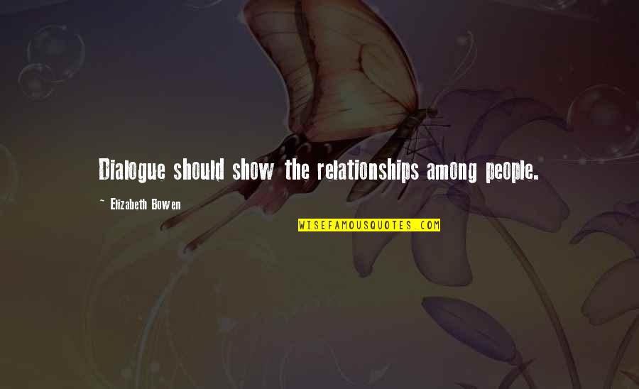 Dialogue Quotes By Elizabeth Bowen: Dialogue should show the relationships among people.