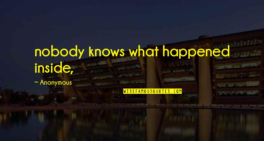 Dialoguing With Dreams Quotes By Anonymous: nobody knows what happened inside, Dialoguing With Dreams Quotes By Anonymous: nobody knows what happened inside,