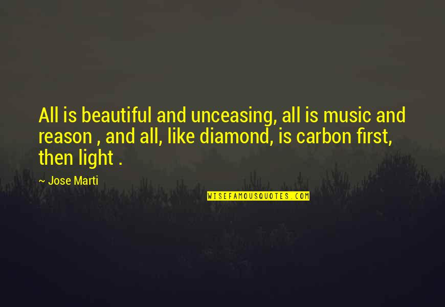 Diamond Carbon Quotes By Jose Marti: All is beautiful and unceasing, all is music