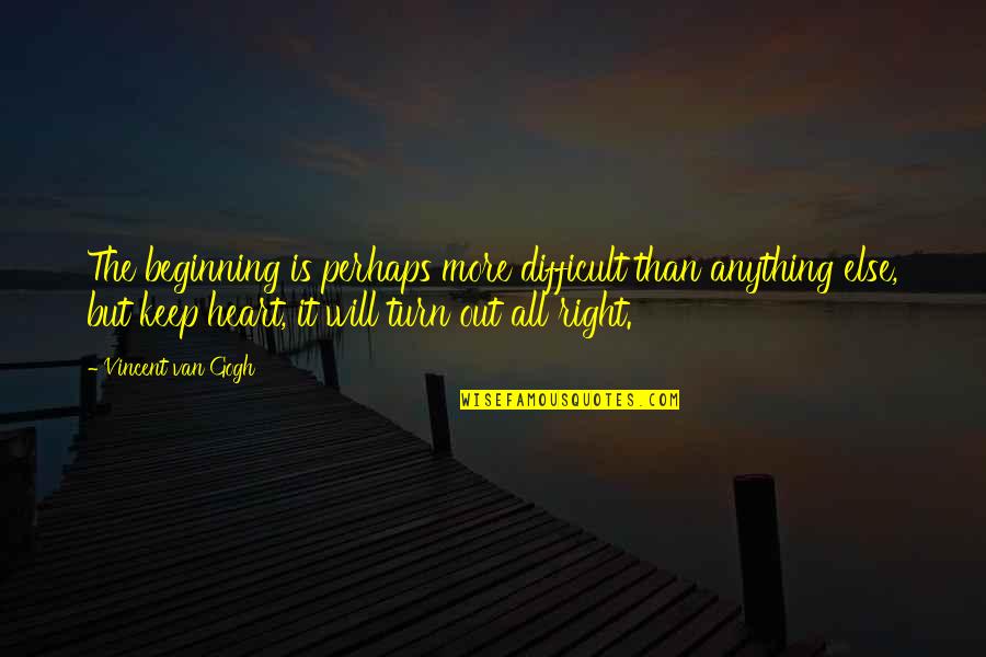 Diamond Edge Bow Quotes By Vincent Van Gogh: The beginning is perhaps more difficult than anything Diamond Edge Bow Quotes By Vincent Van Gogh: The beginning is perhaps more difficult than anything