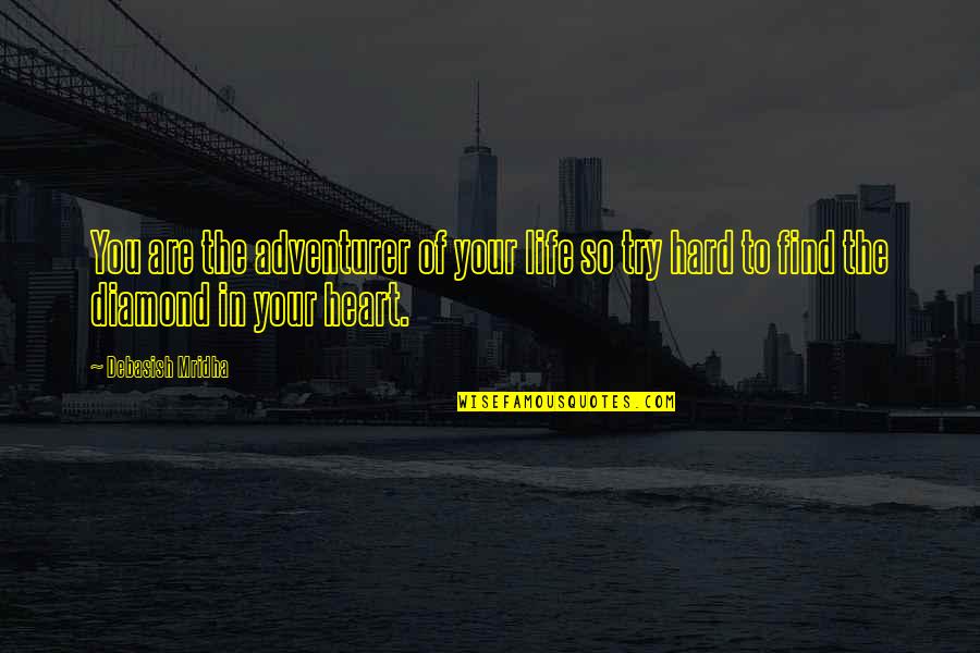 Diamond Heart Quotes By Debasish Mridha: You are the adventurer of your life so