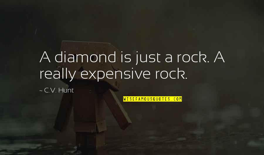Diamond Rock Quotes By C.V. Hunt: A diamond is just a rock. A really