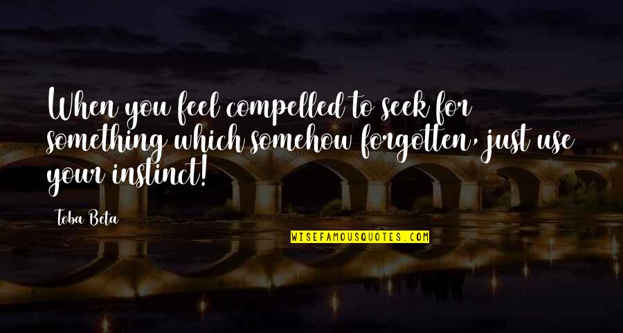 Diamondbacks Quotes By Toba Beta: When you feel compelled to seek for something