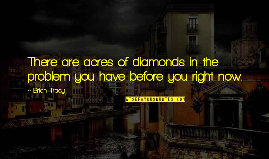 Diamonds Quotes By Brian Tracy: There are acres of diamonds in the problem