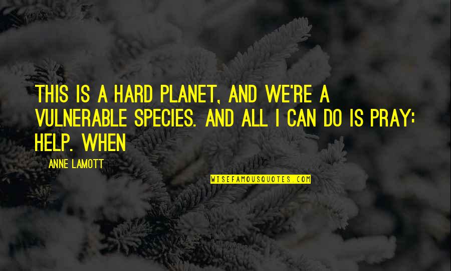 Diana Allers Quotes By Anne Lamott: This is a hard planet, and we're a