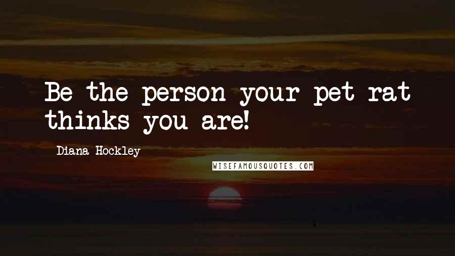 Diana Hockley quotes: Be the person your pet rat thinks you are!