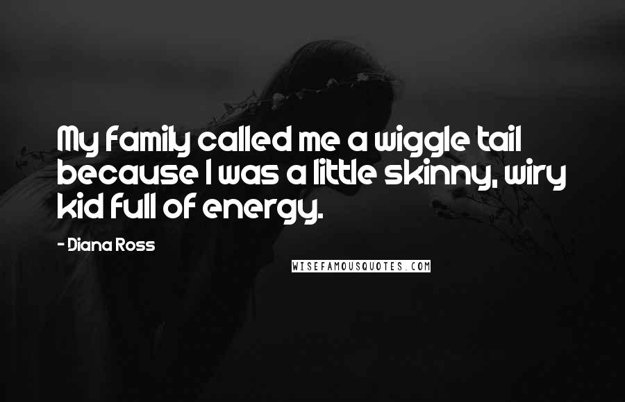 Diana Ross quotes: My family called me a wiggle tail because I was a little skinny, wiry kid full of energy.