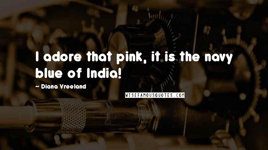 Diana Vreeland quotes: I adore that pink, it is the navy blue of India!