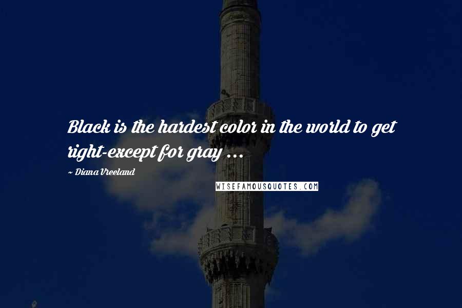 Diana Vreeland quotes: Black is the hardest color in the world to get right-except for gray ...