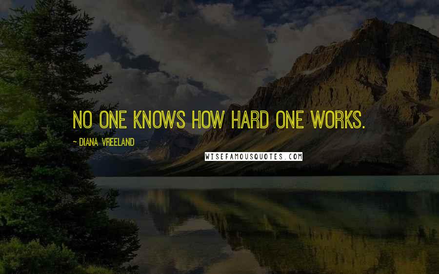 Diana Vreeland quotes: No one knows how hard one works.