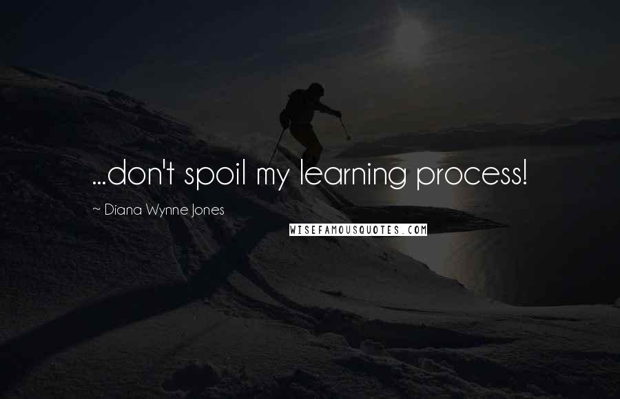 Diana Wynne Jones quotes: ...don't spoil my learning process!
