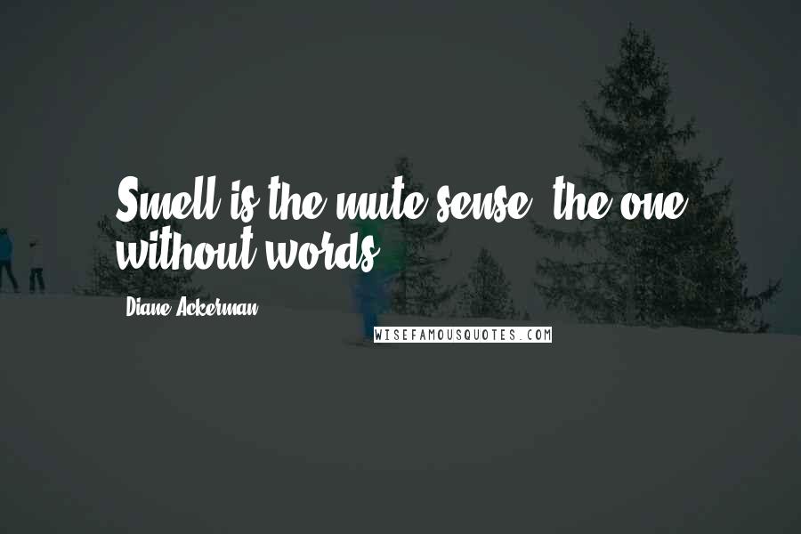 Diane Ackerman quotes: Smell is the mute sense, the one without words.