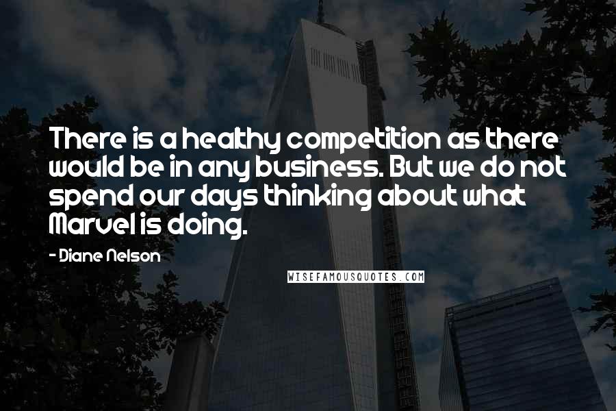 Diane Nelson quotes: There is a healthy competition as there would be in any business. But we do not spend our days thinking about what Marvel is doing.