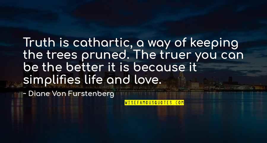 Diane Von Furstenberg Quotes By Diane Von Furstenberg: Truth is cathartic, a way of keeping the