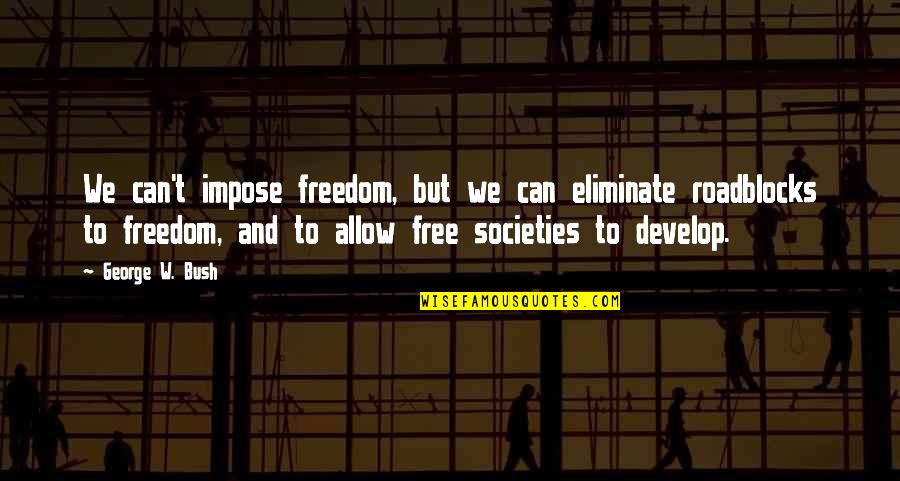 Dianne Feinstein Stupid Quotes By George W. Bush: We can't impose freedom, but we can eliminate