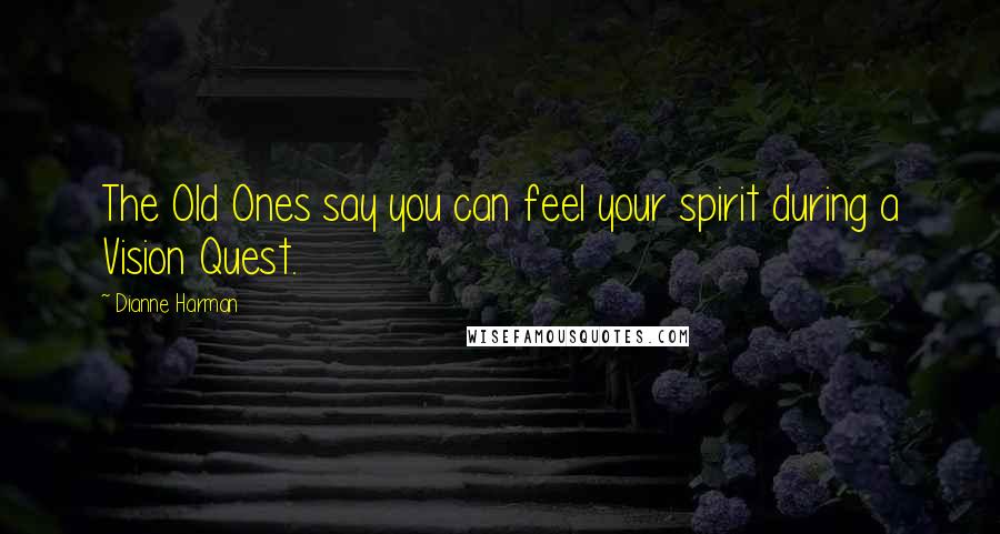 Dianne Harman quotes: The Old Ones say you can feel your spirit during a Vision Quest.