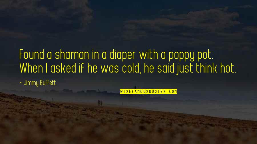 Diaper Quotes By Jimmy Buffett: Found a shaman in a diaper with a