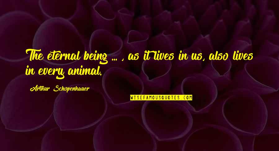 Diaristic Quotes By Arthur Schopenhauer: The eternal being ... , as it lives
