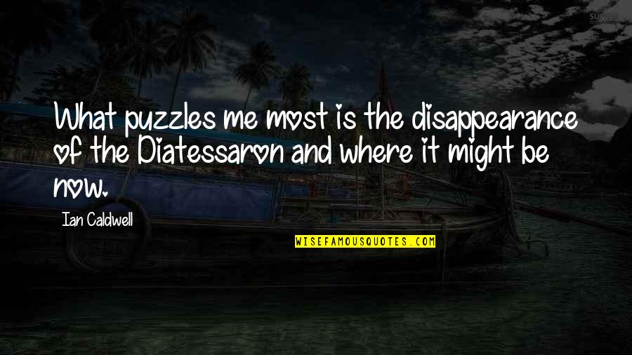 Diatessaron Quotes By Ian Caldwell: What puzzles me most is the disappearance of Diatessaron Quotes By Ian Caldwell: What puzzles me most is the disappearance of